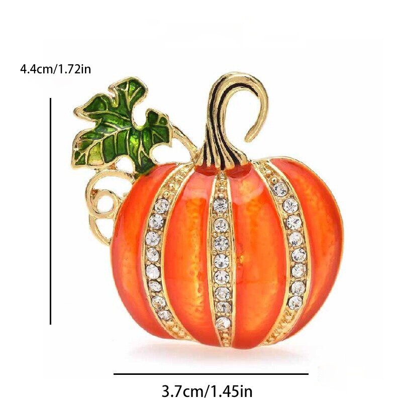 1pcs Enamel Pumpkin Brooches for Women Rhinestone Halloween Brooch Pin Gifts
