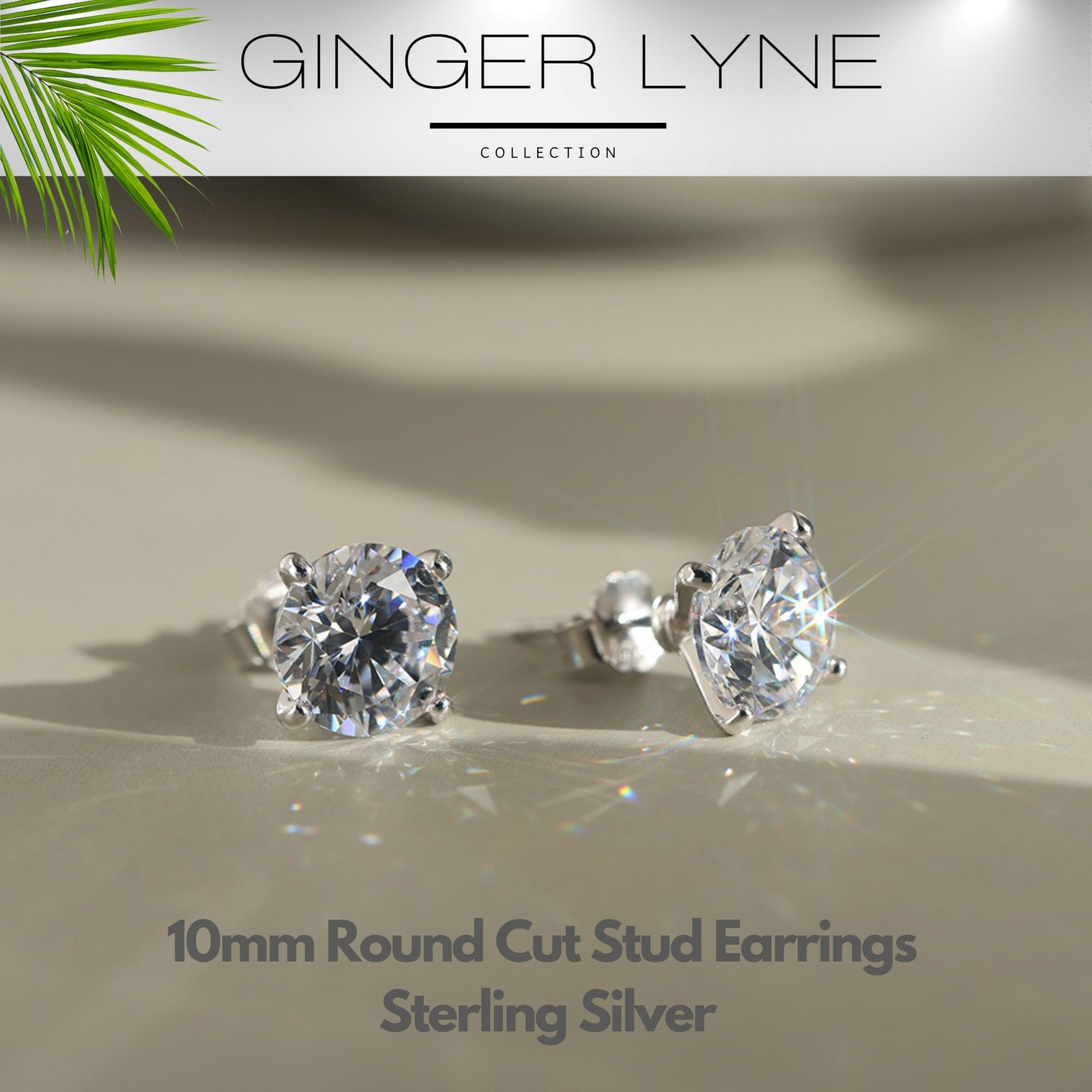 Solitaire Stud Earrings for Women 8 Ctw Sterling Silver Studs for her Ginger …