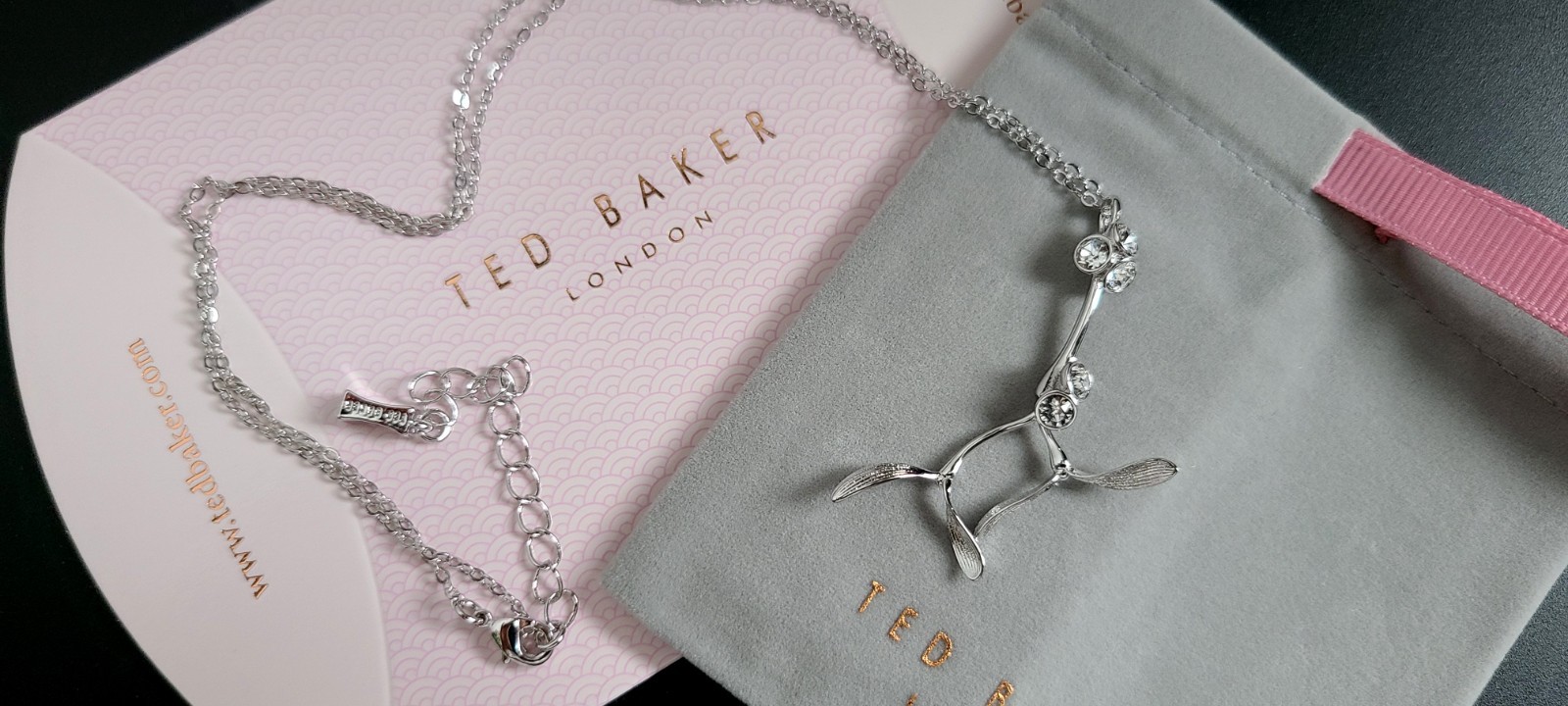 Ted Baker Silver tone Necklace Pendant Jewellery. New without tags.