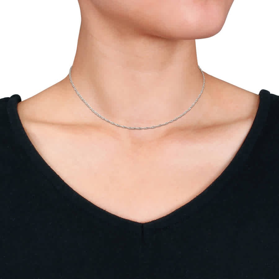 AMOUR Singapore Chain Necklace In Platinum, 16 In