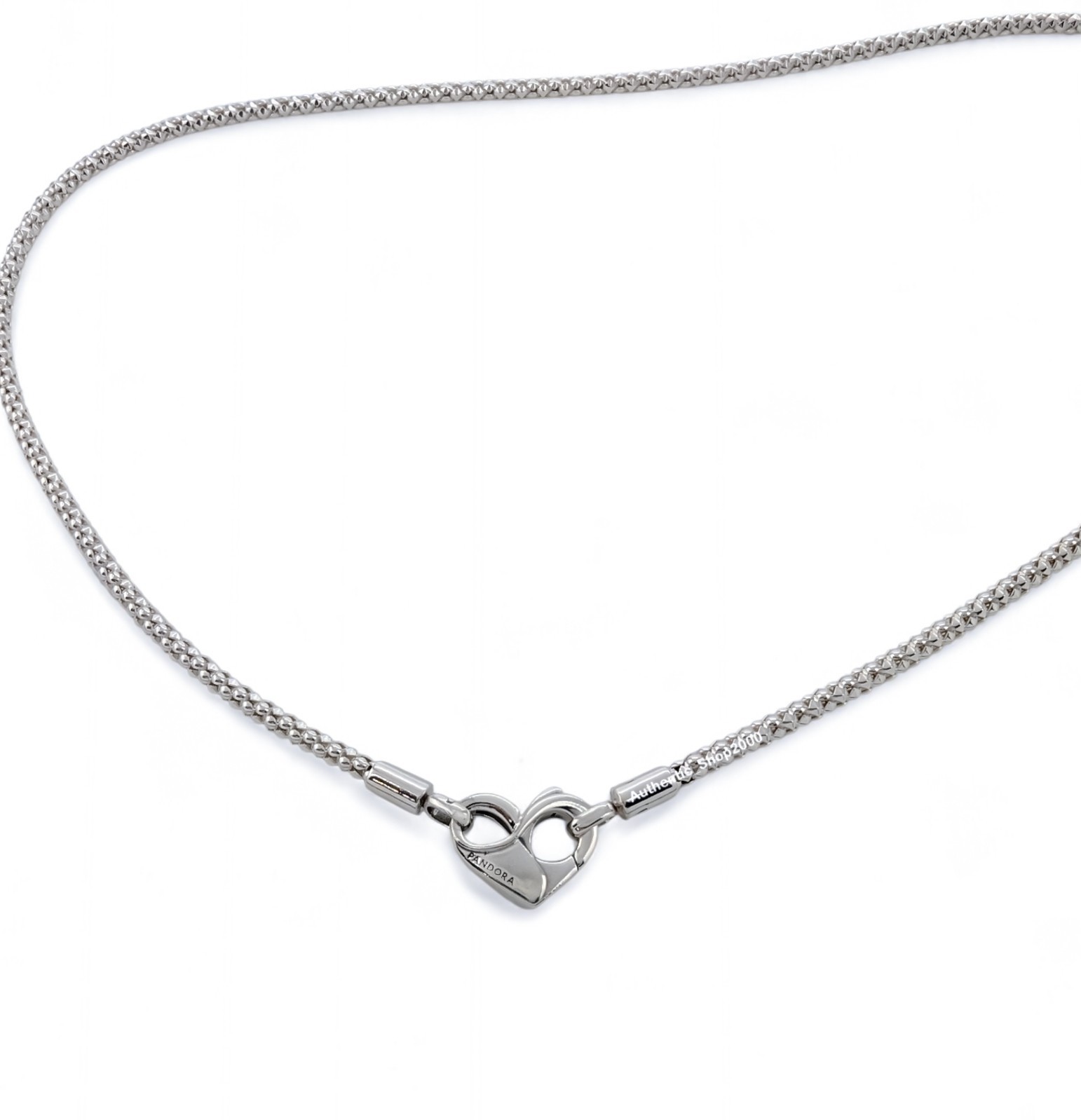 NEW 100% Authentic PANDORA 925 Silver Heart Studded Chain Necklace 392451C00