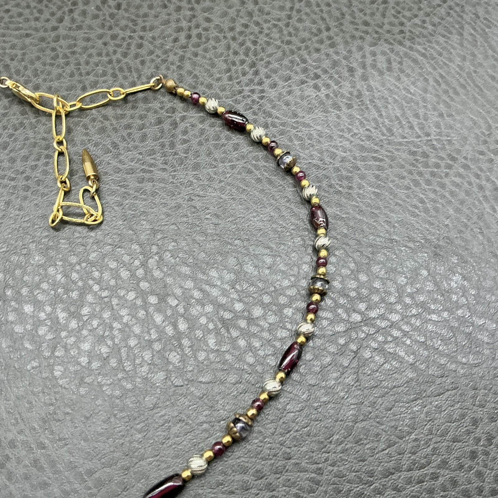 Michal Golan Necklace Red Glass Beaded Square Pendant 18 In Womens Jewelry