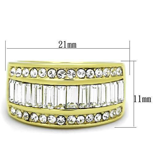 14k yellow Gold Plated Baguette CZ Wide Band Cocktail Ring