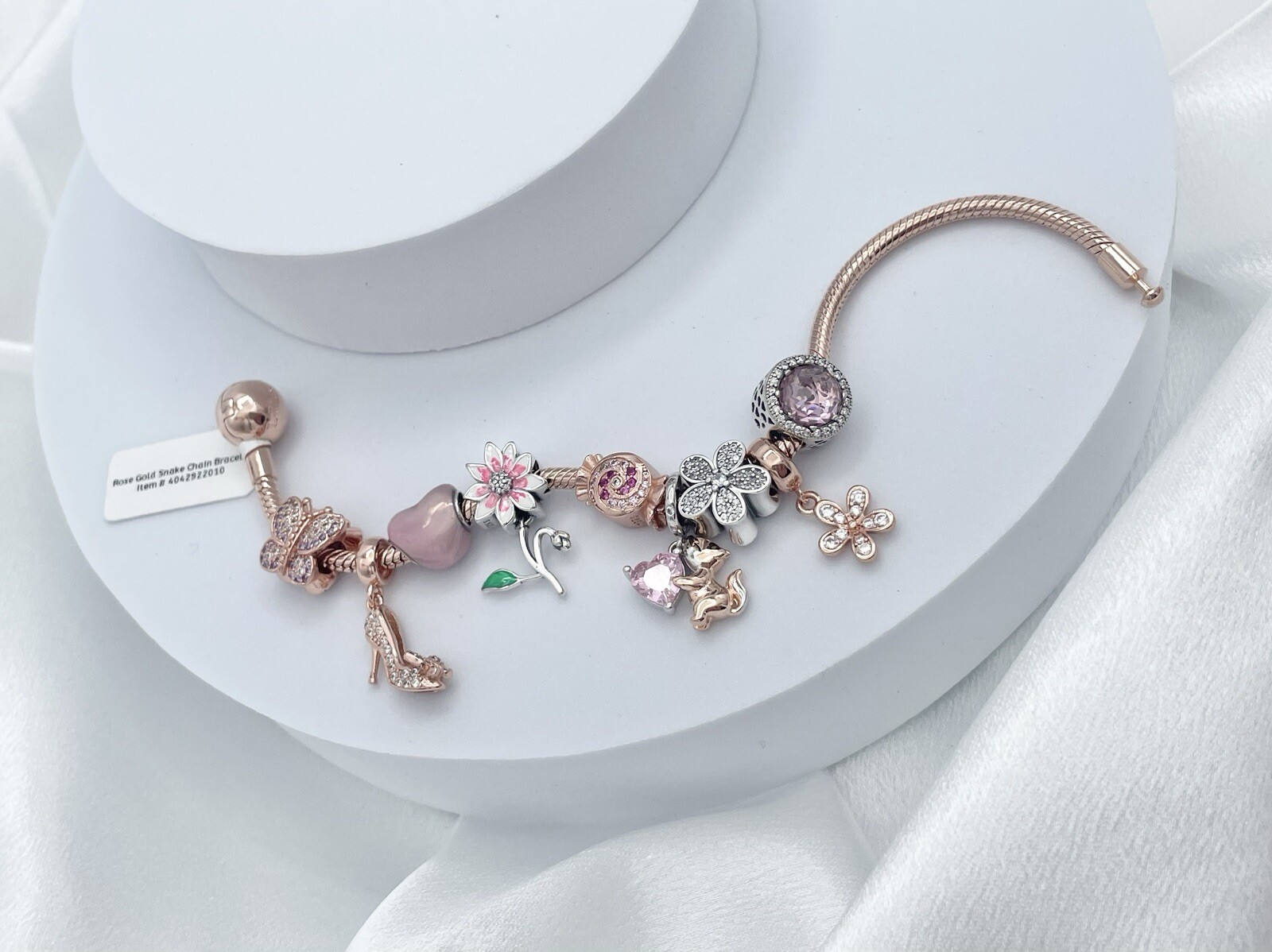 Linx Rose Gold Charm Bracelet with Christmas Themed Charms