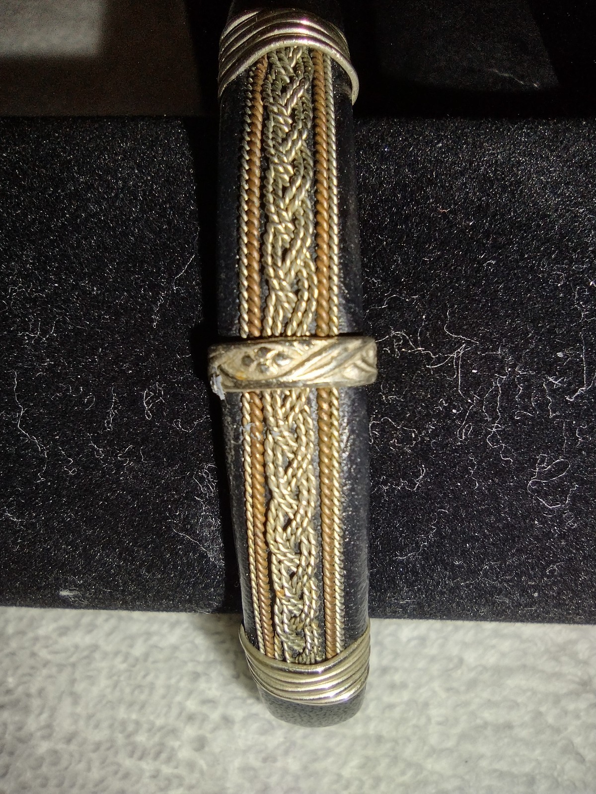 Lot of 2 brown/cooper tone decorative bracelets, one has magnetic closure