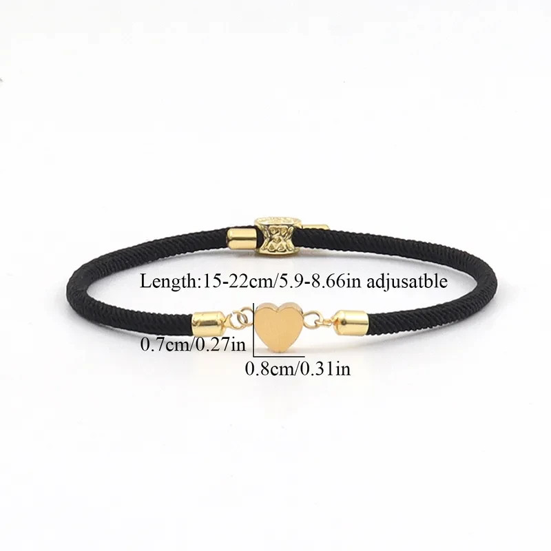 Classic Ladies Fashion Costume Rope Style Bracelet with Heart Design