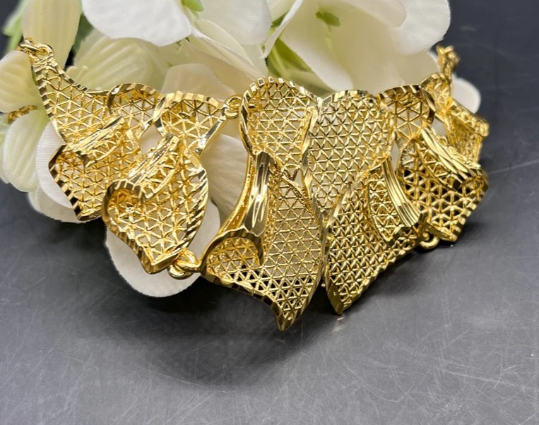 24K Gold Plated African Dubai European Wedding Pendant Necklace Earrings Set