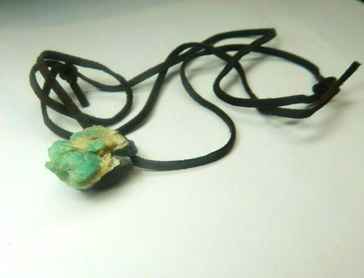 Colombian Emerald Raw Mineral Beryl with crystals 50.00 Cts Cow Leather Muzo Min