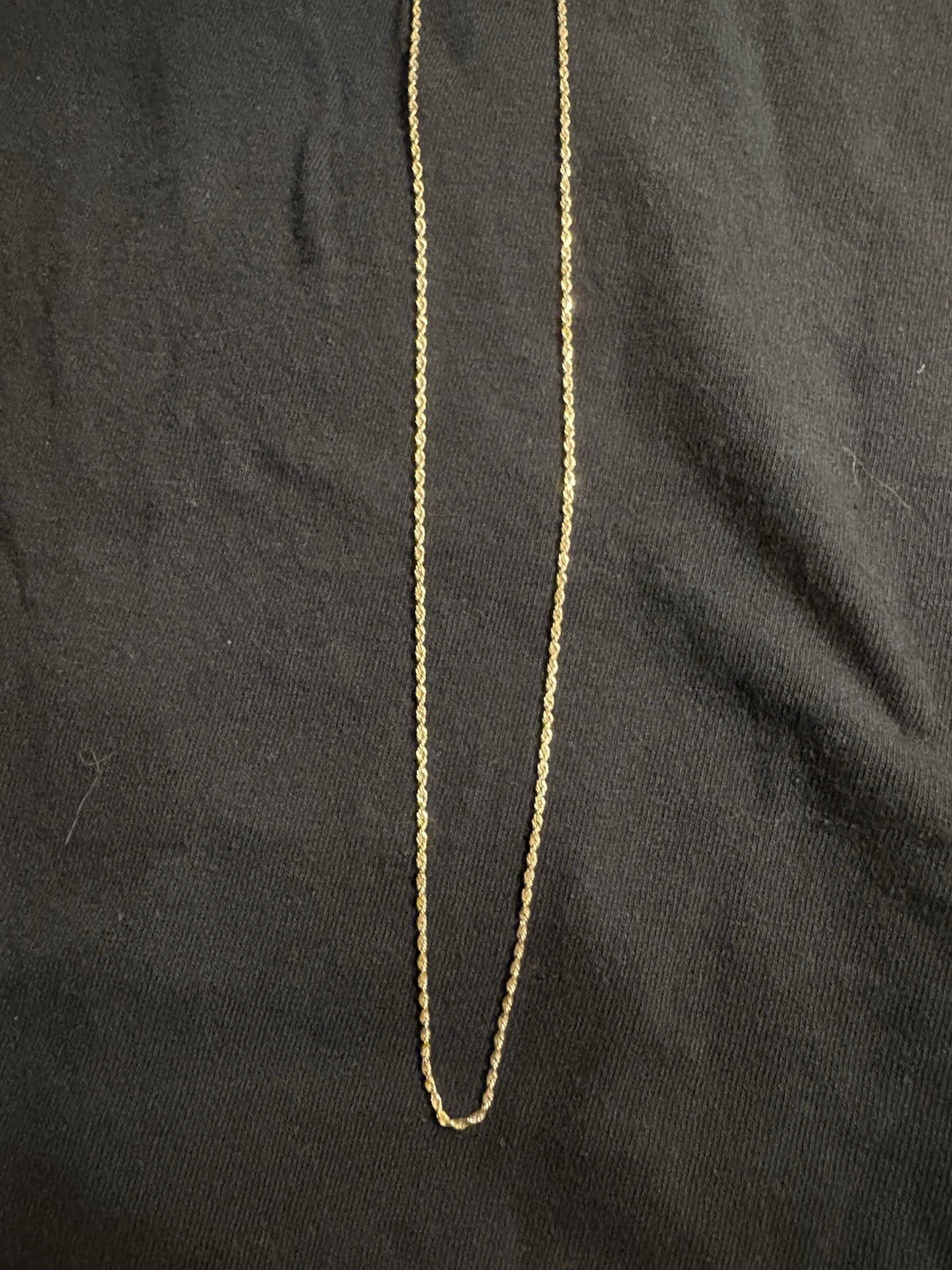 10K Solid Gold Rope Chain Necklace 18” 1.6mm Yellow Gold Diamond Cut