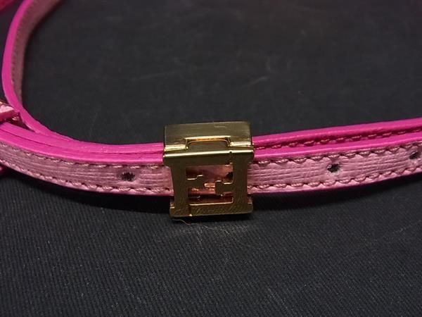 Fendi Leather Necklace Choker Pink AU7754