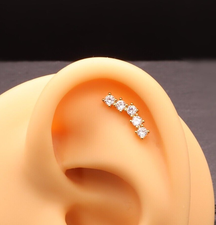 Beautiful Gold Silver Rose Cartilage Helix Conch Earrings Surgical steel B3