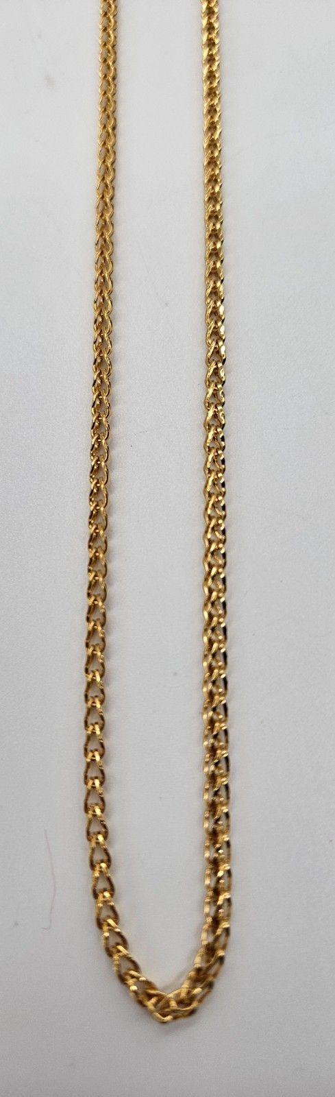 Gold Tone Wheat Link Chain Necklace Long Braided Spiga Style Classic Jewelry
