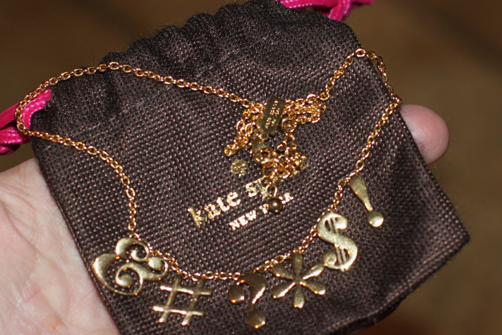 KATE SPADE NEW YORK GOLD CHARM NECKLACE SAY YES IDIOM “PARDON MY FRENCH”