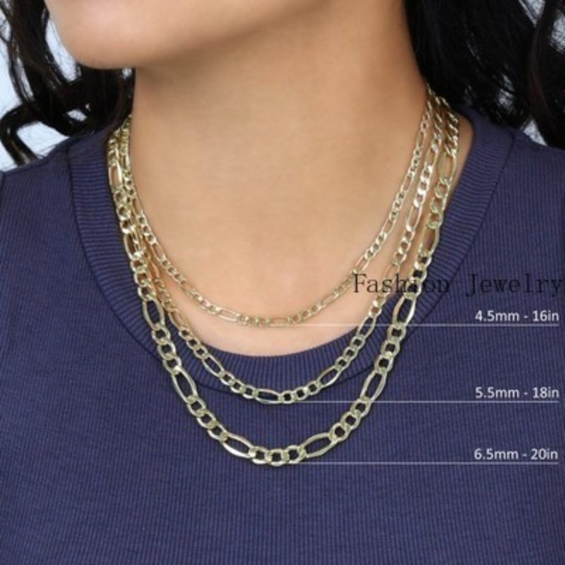 14K Yellow Gold 2mm- 7.5mm Chain Italian Link Necklace Men Women 16″- 30″