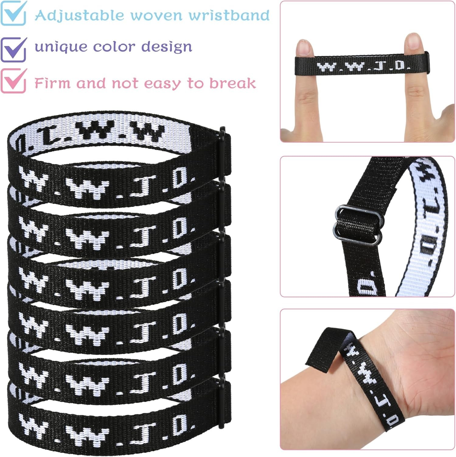 6PCS WWJD Rubber Bracelets – Versatile Christian Wristbands for All Occasions