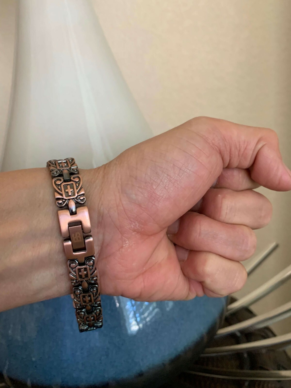 Classic Solid Copper Magnetic Bracelet Men Arthritis Pain Relief Stress Antique