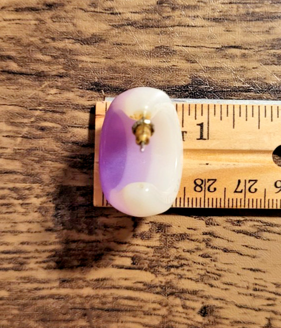 Y2K Chunky Resin Hoops Purple White Gradient Thick C-Shaped Statement Earrings