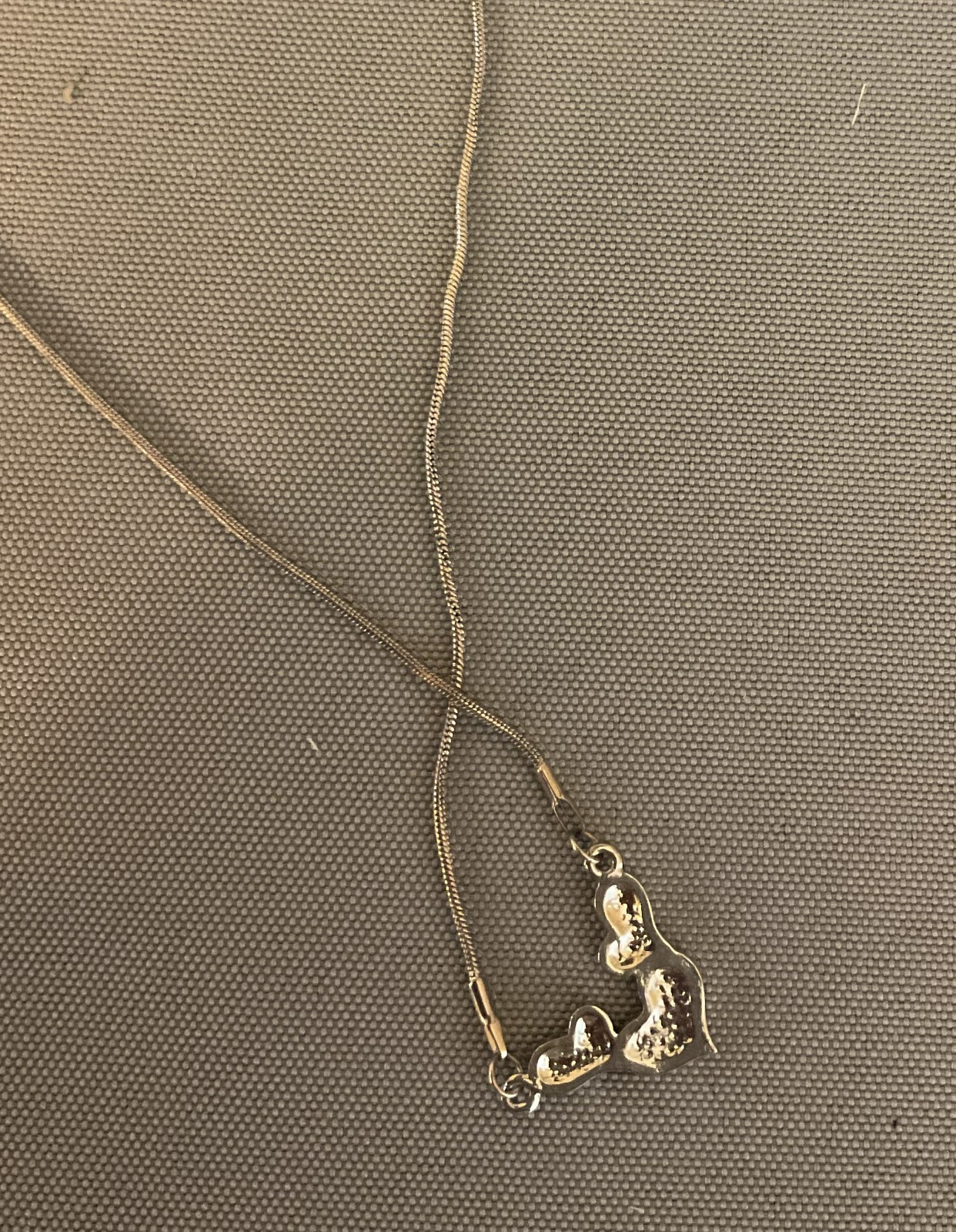 Triple Hearts Necklace Silver-tone 16” with 2.5″ extender