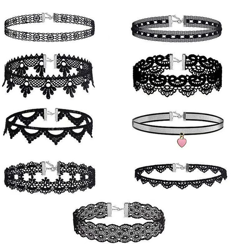 Lady Chokers Leaf Tassel Women Neck Jewelry Accessory Girl Lace Gothic Vintage S