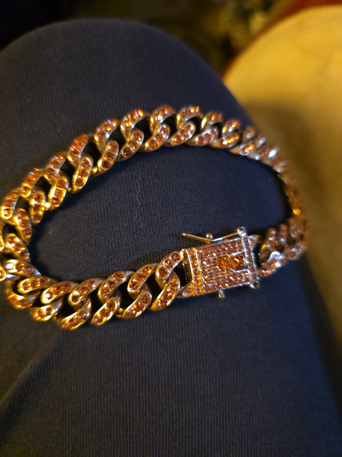 Chunky Cuban Rose Gold Bracelet With Double Lock