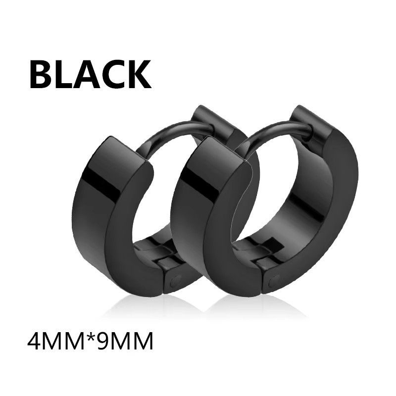 1 Pairs Multi Types Unisex Black Gold Color Stainless Steel Earring for Women Me