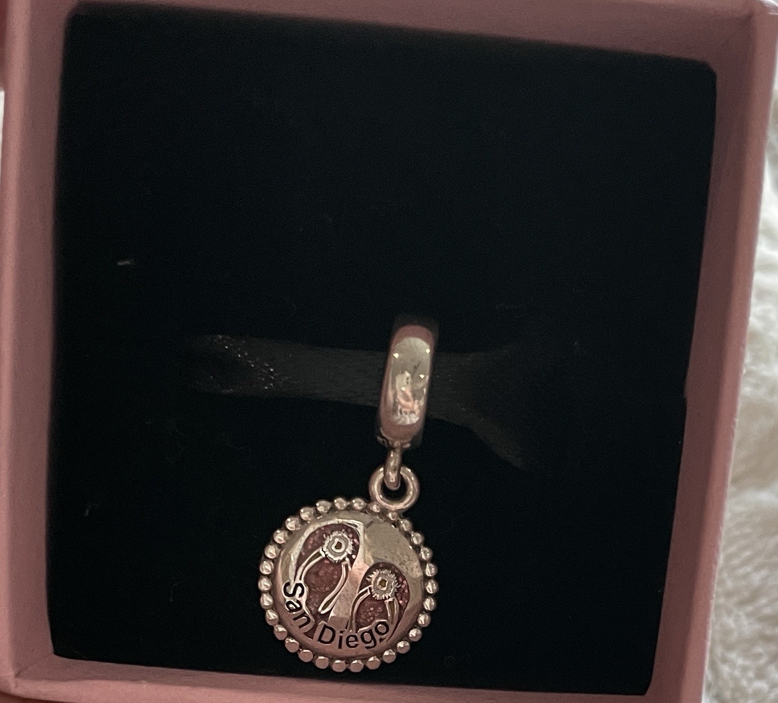 Pandora Light Blue Swirl Half Marathon 13.1 Dangle Charm NIB