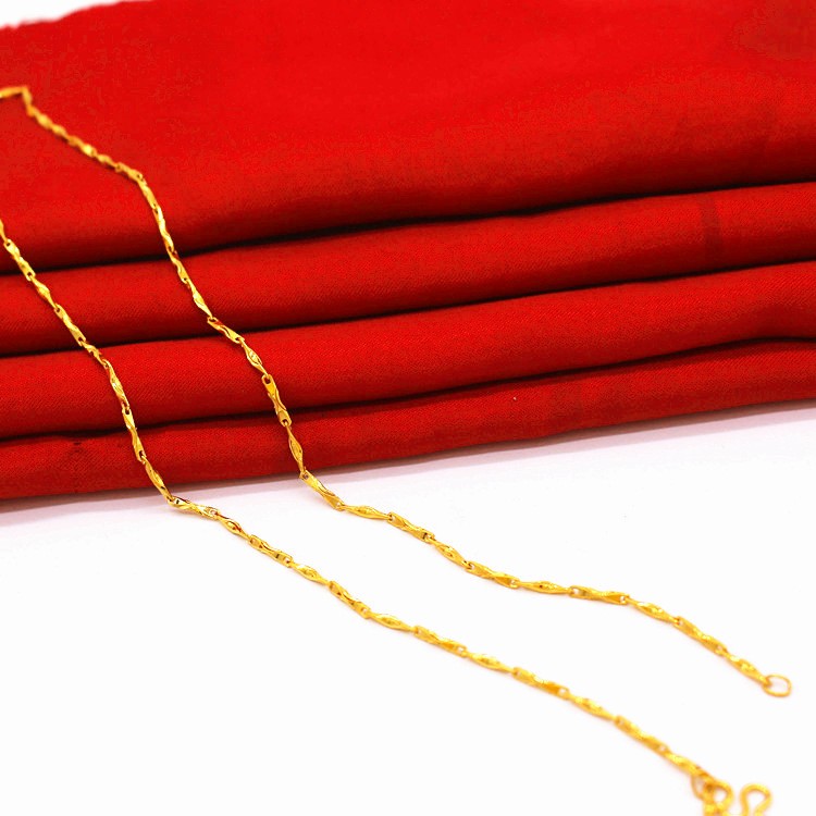 22K 23K 24K Thai Baht Yellow Gold minimalist necklace for men and women