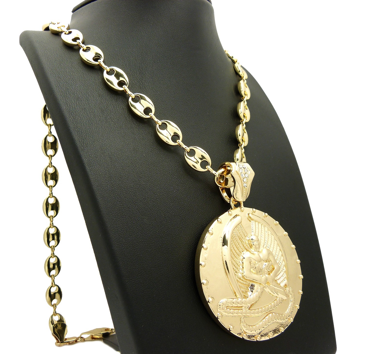 NEW EUPHANASIA PENDANT & 10mm/30″ MARINA LINK CHAIN HIP HOP NECKLACE – RC2570G