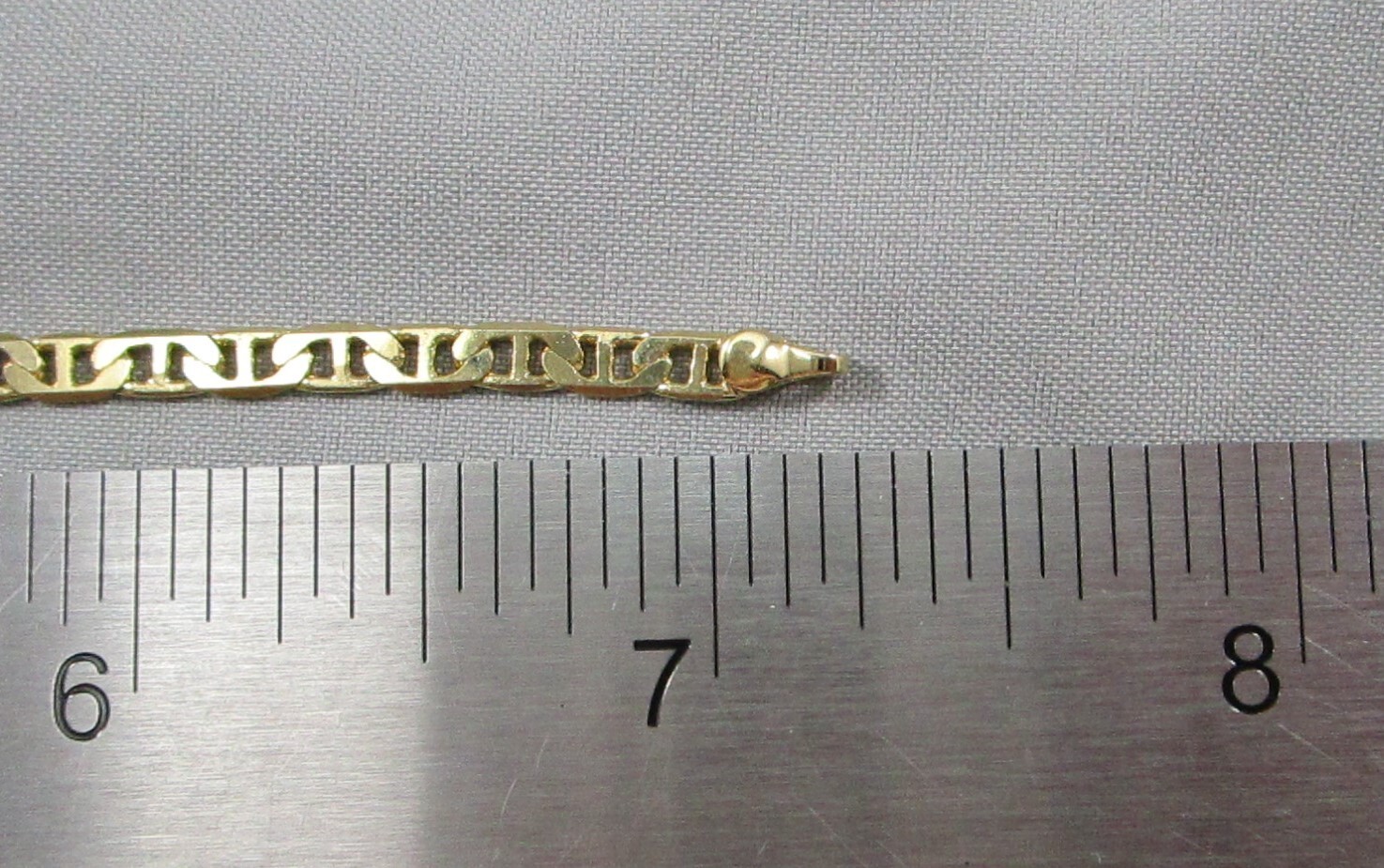 NOS Gold Tone Mariner Chain 3 mm Thick 7 1/4″ Long Bracelet 6116