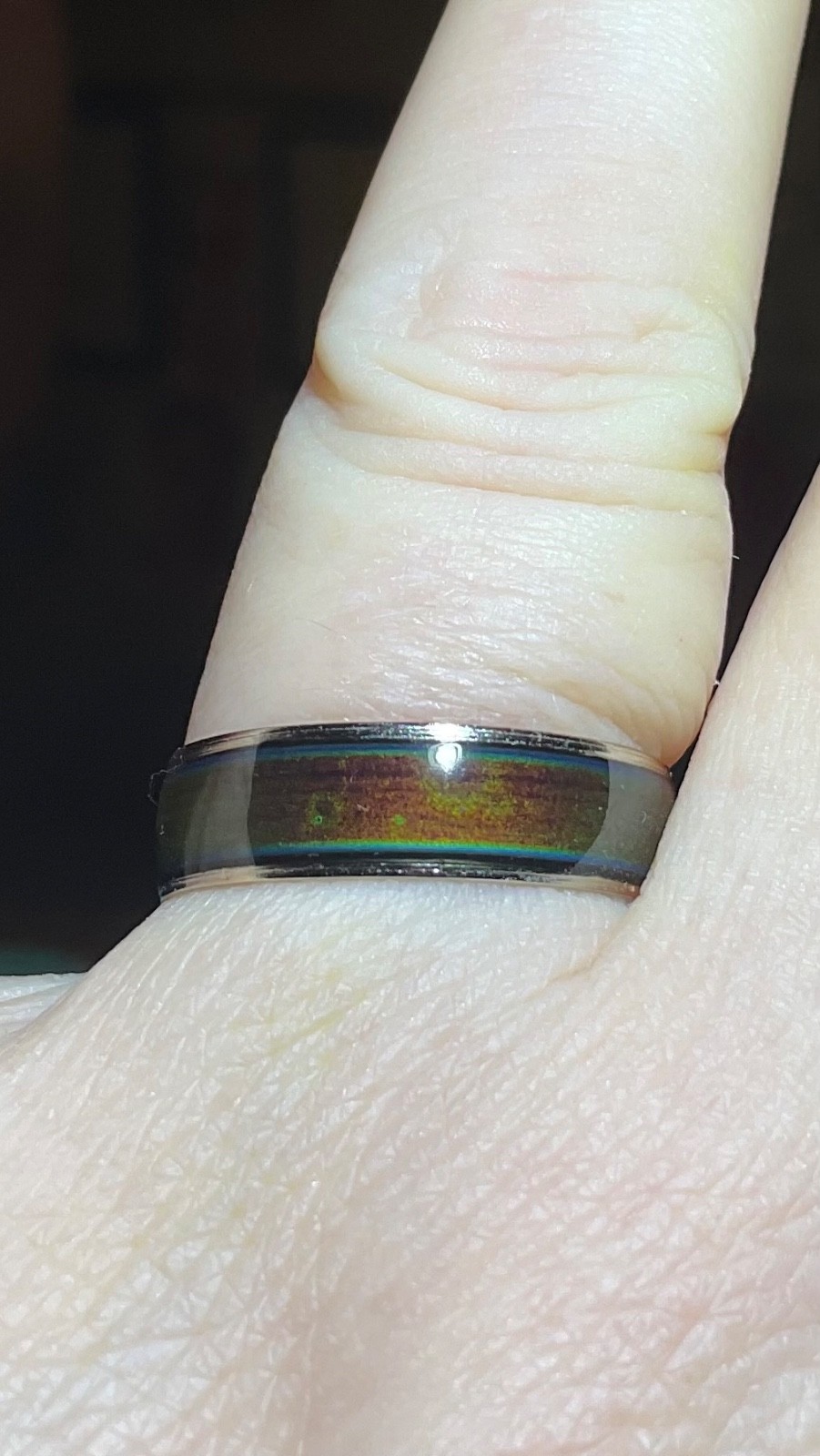 🔥 🌈 Color Changing Mood Ring Enamel Stainless Steel Size 9 US Seller FREE SHIP