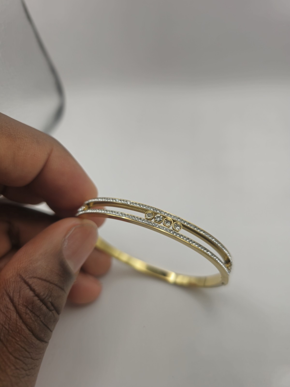high Plated 18K Titanium Steel Casual Simple Style Shiny Bangle new bracelet