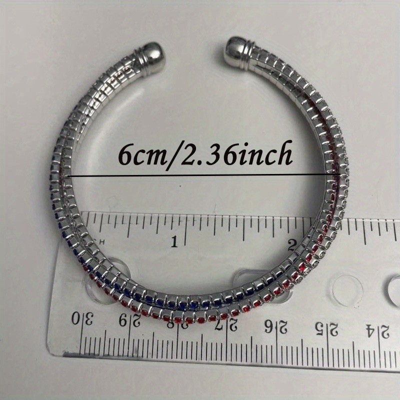 Red White Blue Bracelet USA Patriotic Bangle 4th of July Jewelry Gift for Women