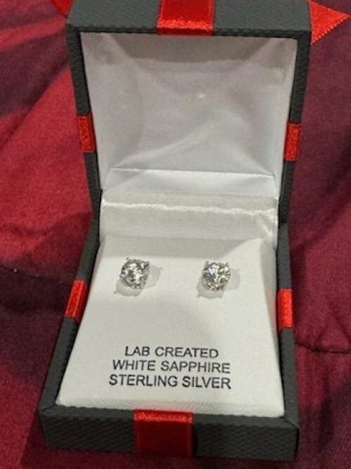 YES PLEASE! 2.5ct.T.W. Lab created White Sapphire Stud Earrings SS