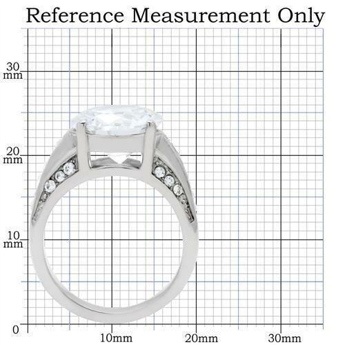 TK187 – High polished (no plating) Stainless Steel Ring with AAA Grade CZ in