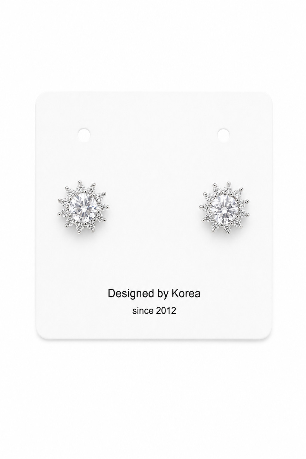 Snowflake Crystal Stud Earrings Stainless Steel Silver Tone Gift for Women
