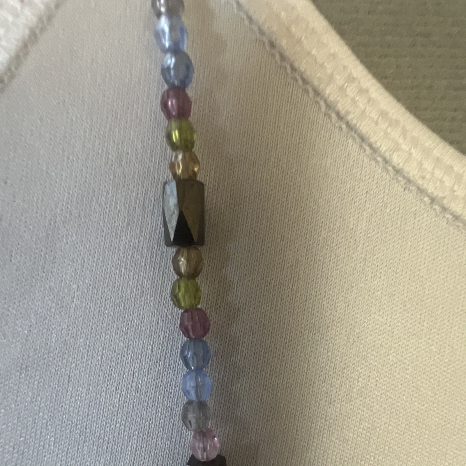 Multicolor Glass Beaded Necklace, Ball/Bead Chain, Round Beads Strand
