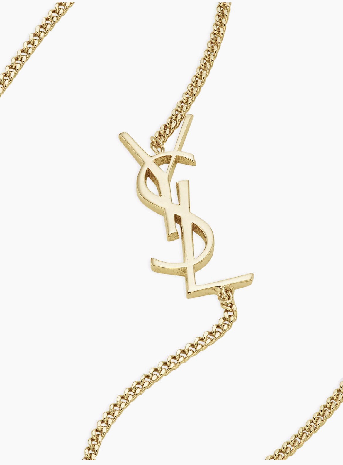 YSL Saint Laurent Opyum Charm Bracelet Brass Metal Gold $395 in Saks Size M NWT