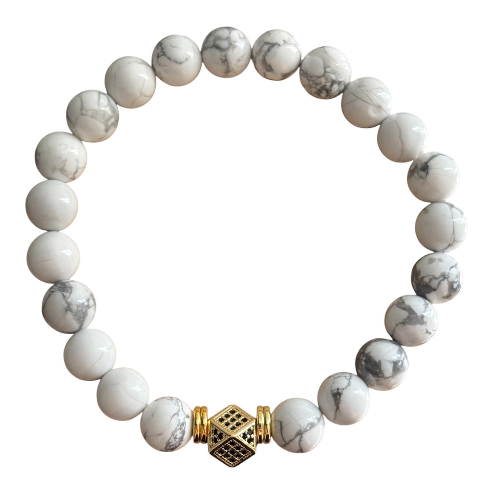 Handmade Tiger Eye Gemstone Bracelet Howlite Stone Protection Jewelry Gift
