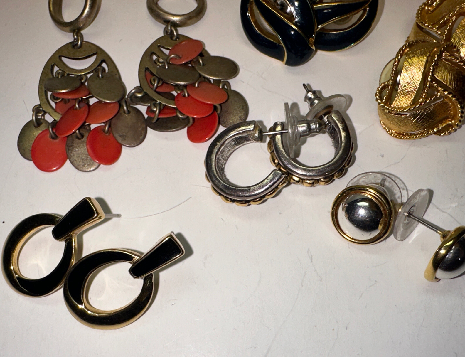 Branded Lot of 6 Fashion Pierced Earrings Napier LC RLL Trifari Monet See Photos
