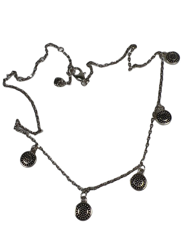 Brighton Women’s Silver Plated Coin Charm Adjustable 9in Neckace
