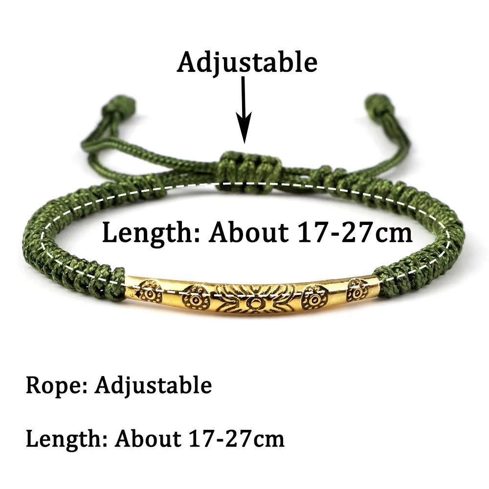Red Rope Braided Bracelet Gold Silver Copper Beads Unisex Adjustable