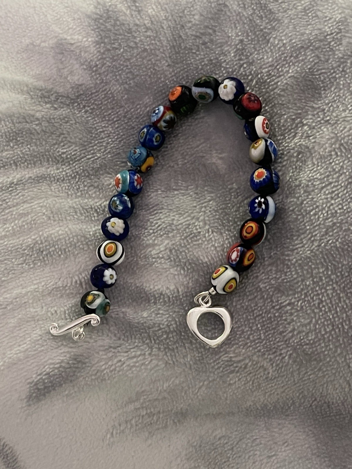 MILLEFIORI MURANO ART GLASS BRACELET! See Description For Size .