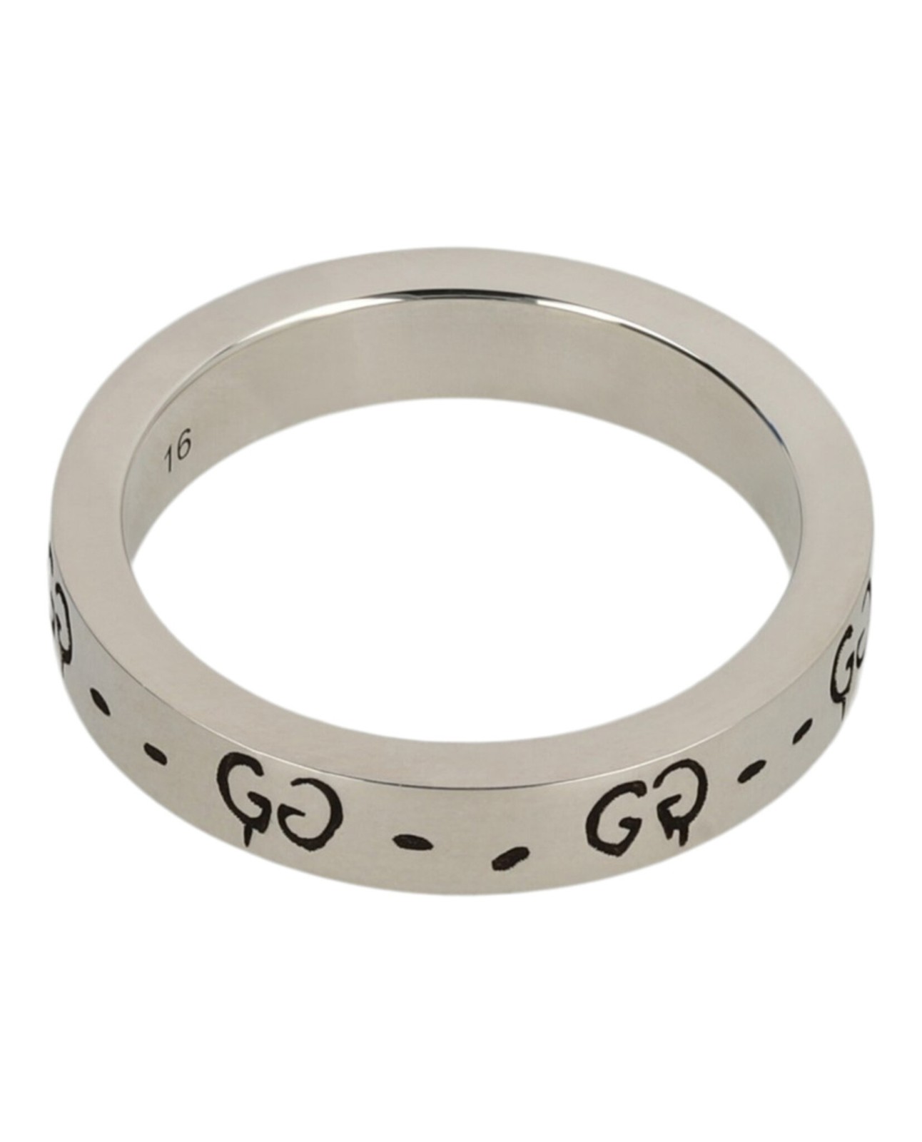 Gucci Womens Sterling Silver Ghost Ring 4MM