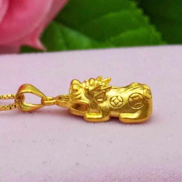 22K 23K 24K Thai Baht Yellow Gold Pixiu Necklace Women’s Bracelet Accessories