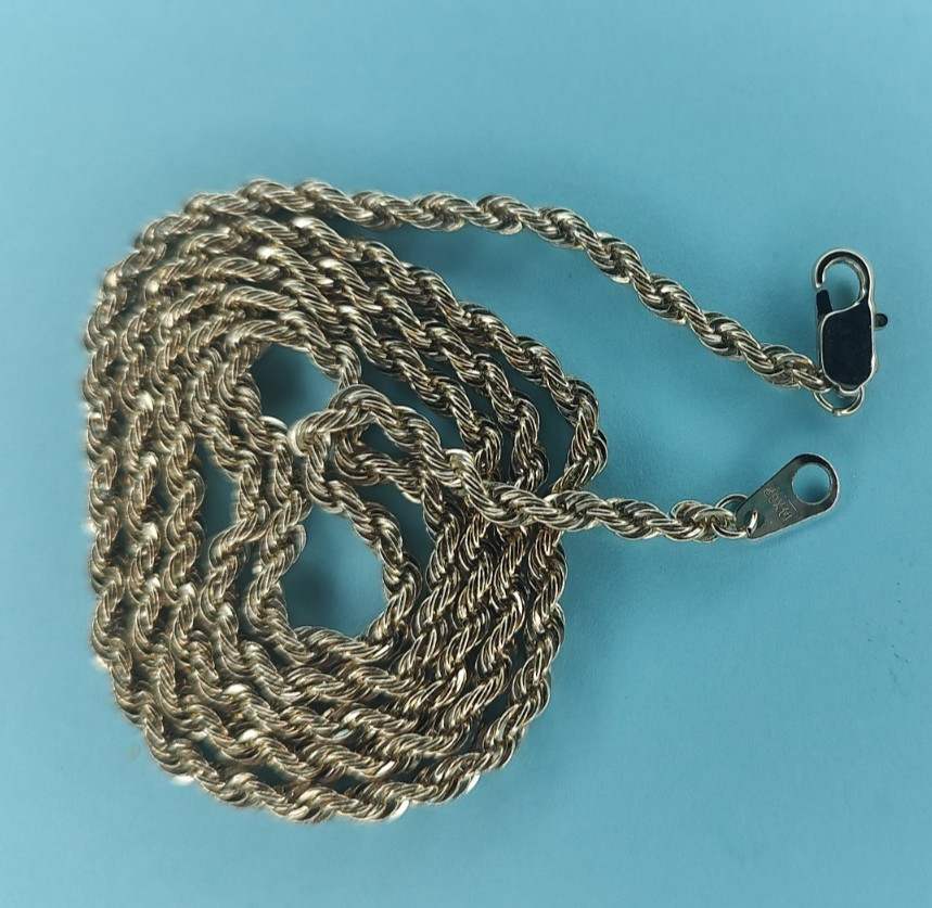 Vtg. Estate 14K GP Gold Plated Rope Chain Necklace 24″ – 14g