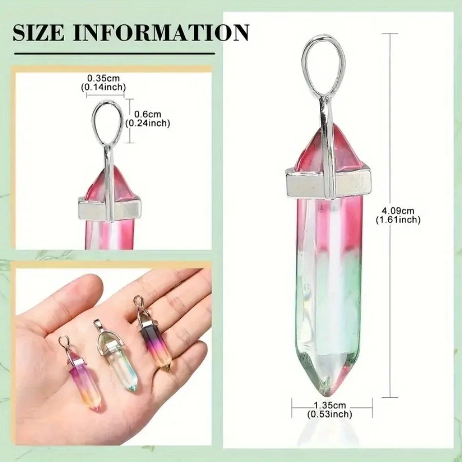 7Pcs Bullet Shape Chakra Crystal Healing Point Beads Jewelry Making Gift Set