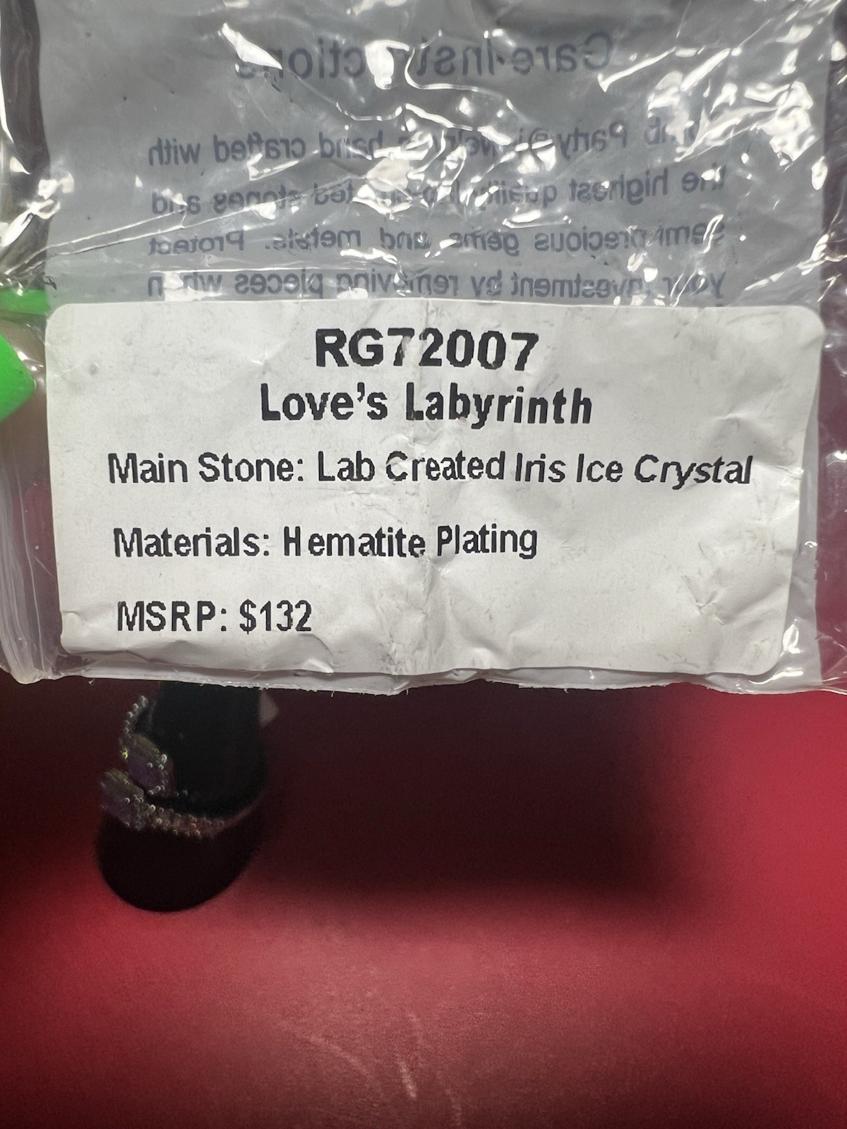 Bomb Party Ring Sz 8 Love’s Labyrinth LC Iris Ice Crystal Hematite Plating