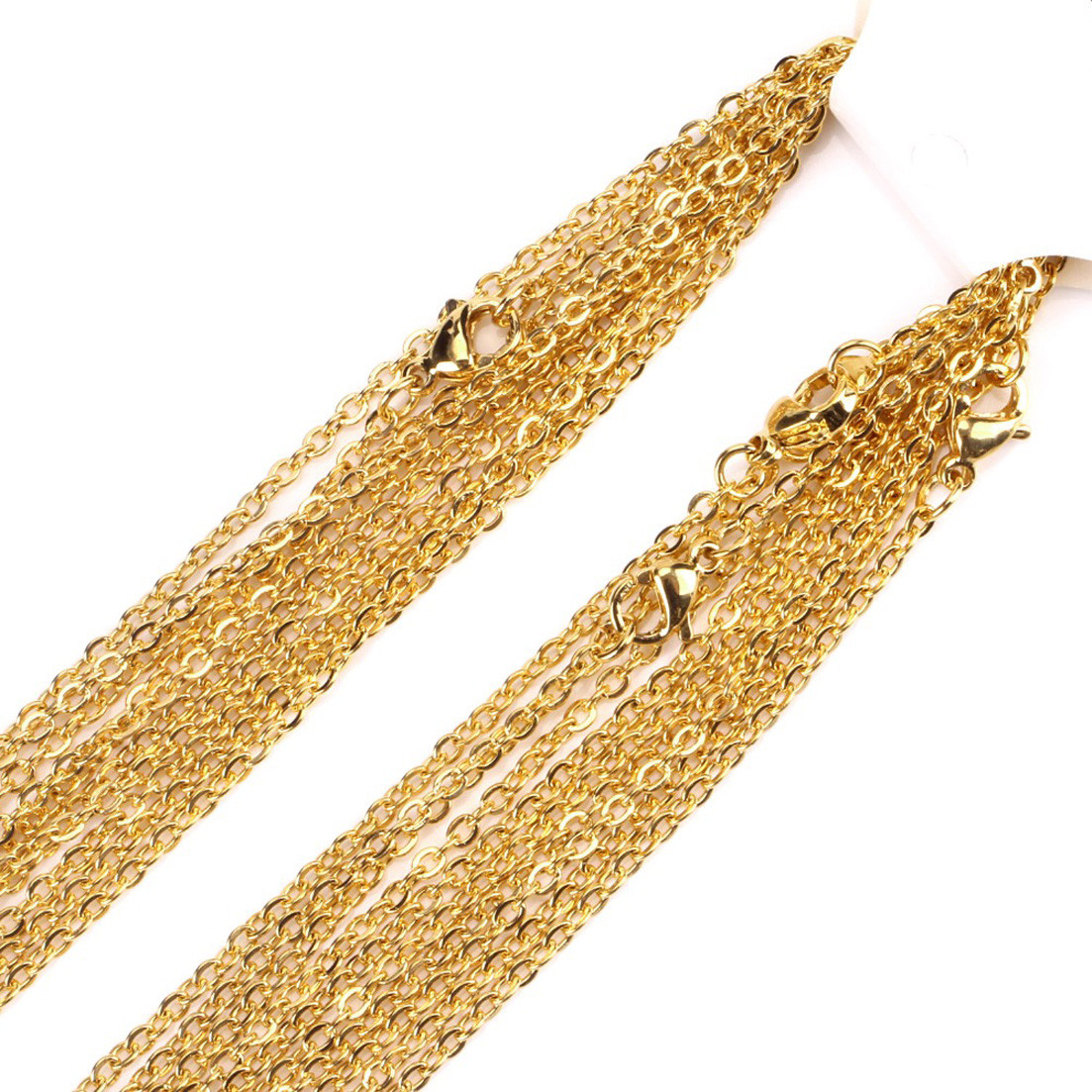 Silver/Gold Wholesale In Bulk Lots Stainless Steel Rolo Oval Link Chain Necklace