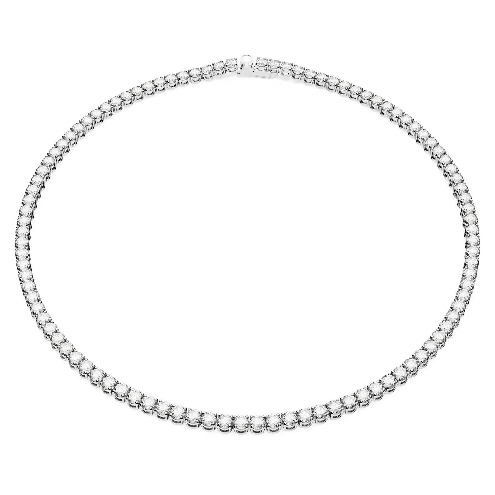 Swarovski Matrix Tennis Necklace Medium, Round Cut White Rhodium Plated 5681796
