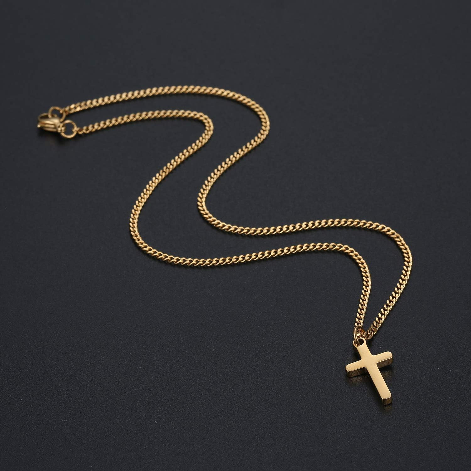 Cross Necklace for 14K Gold Filled Stainless Steel Small Cross Pendant with Cuba